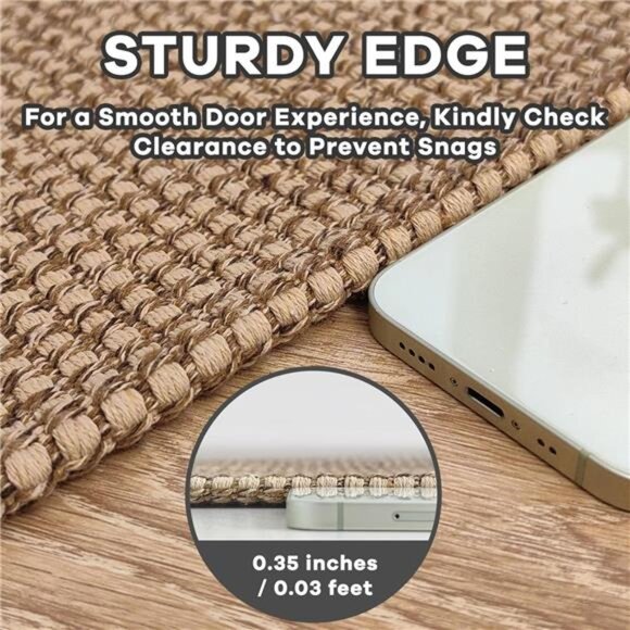 Boho Area Rug 2x3 Ft Washable Rugs for Entryway Natural, Braided Throw Rugs - Picture 2 of 7